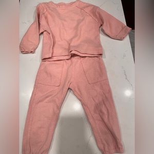 Zara pink sweater and pan set size 2-3